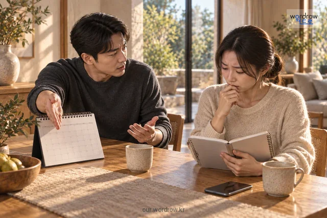 자신의 기록을 의심하도록 상대를 압박하는 대화 장면.