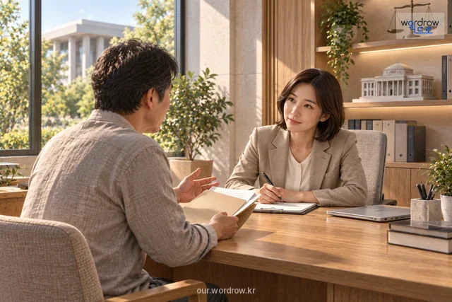 행정 고충을 듣고 기록하는 권익 보호 담당자