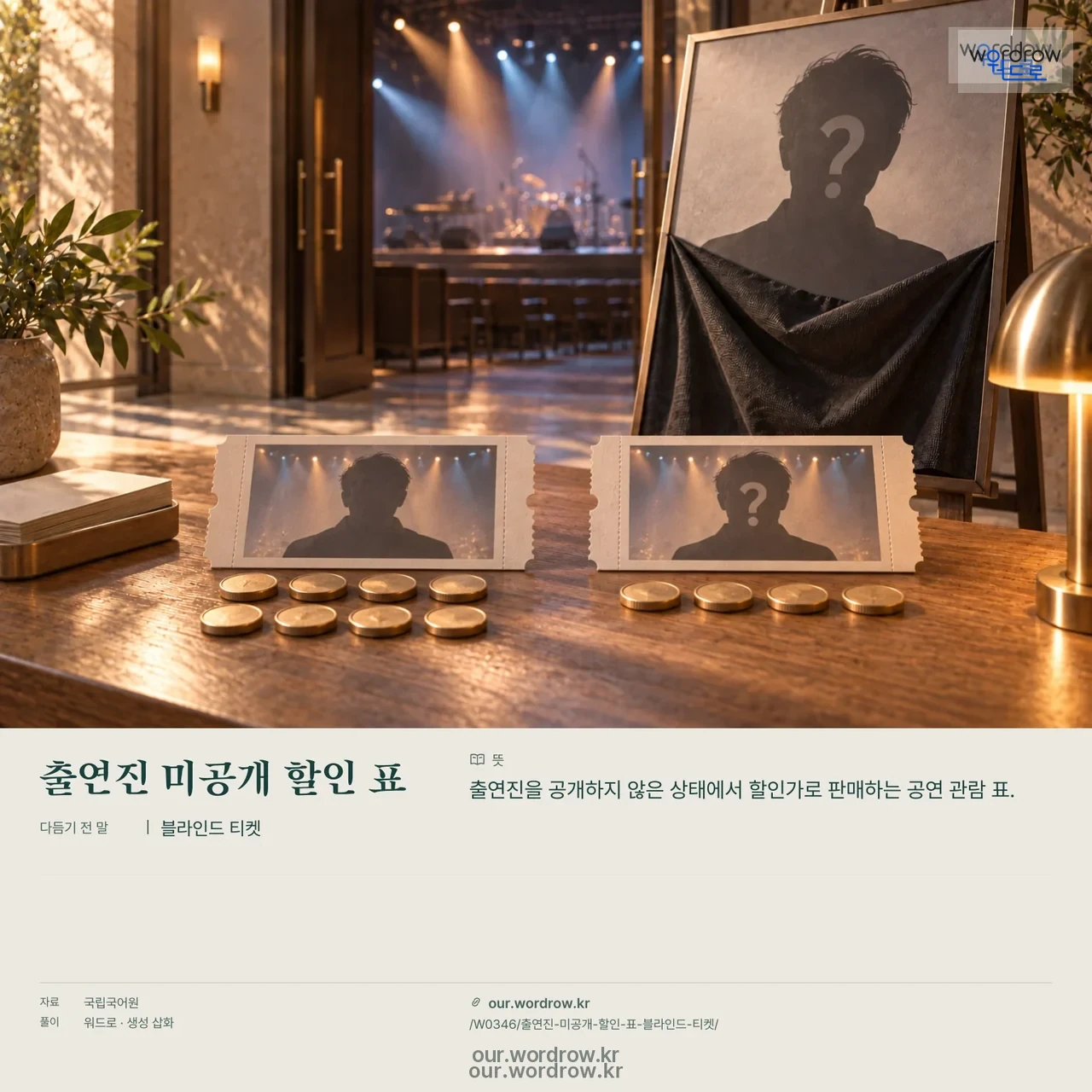 출연진 미공개 할인 표 · 블라인드 티켓 영상 미리보기