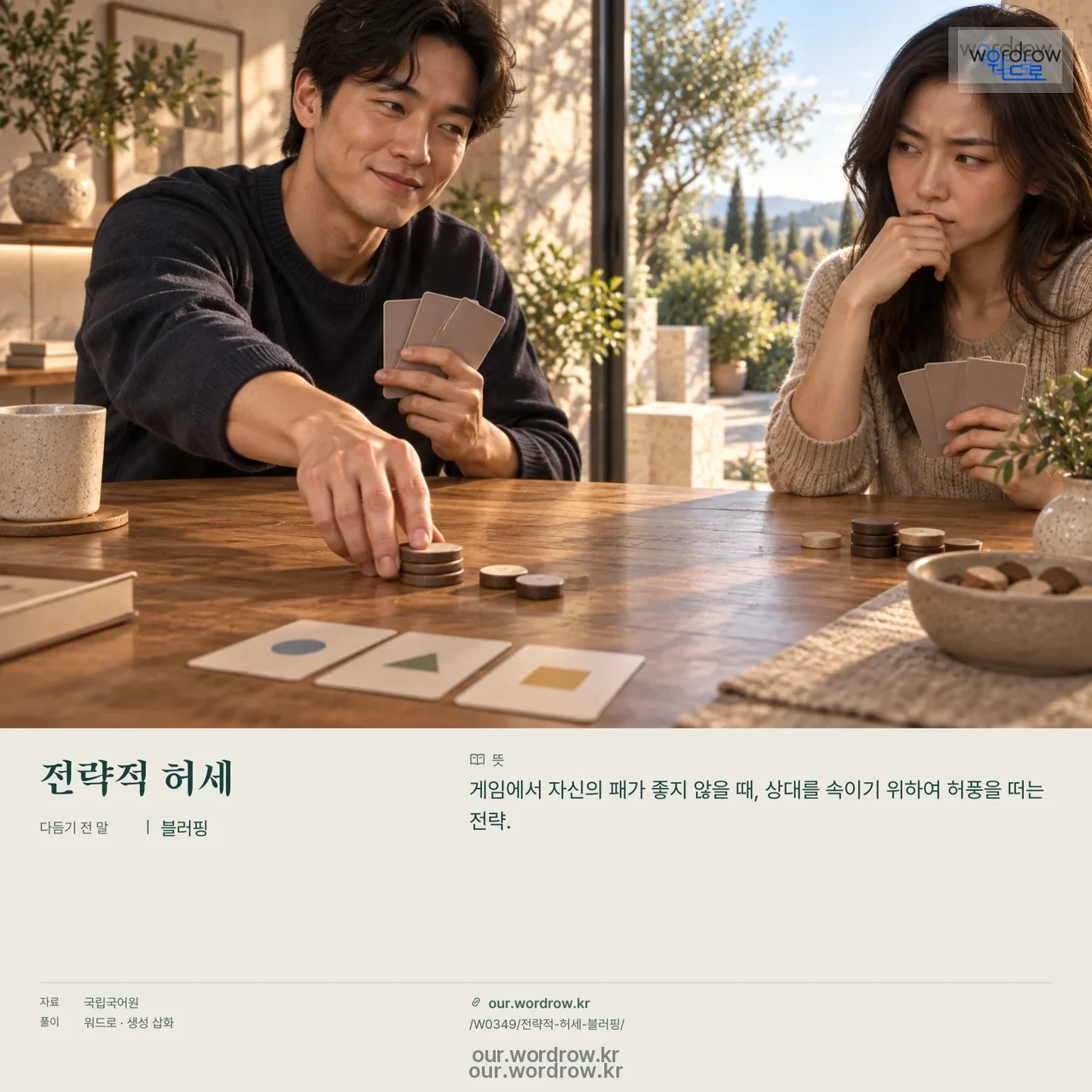 전략적 허세 · 블러핑 영상 미리보기