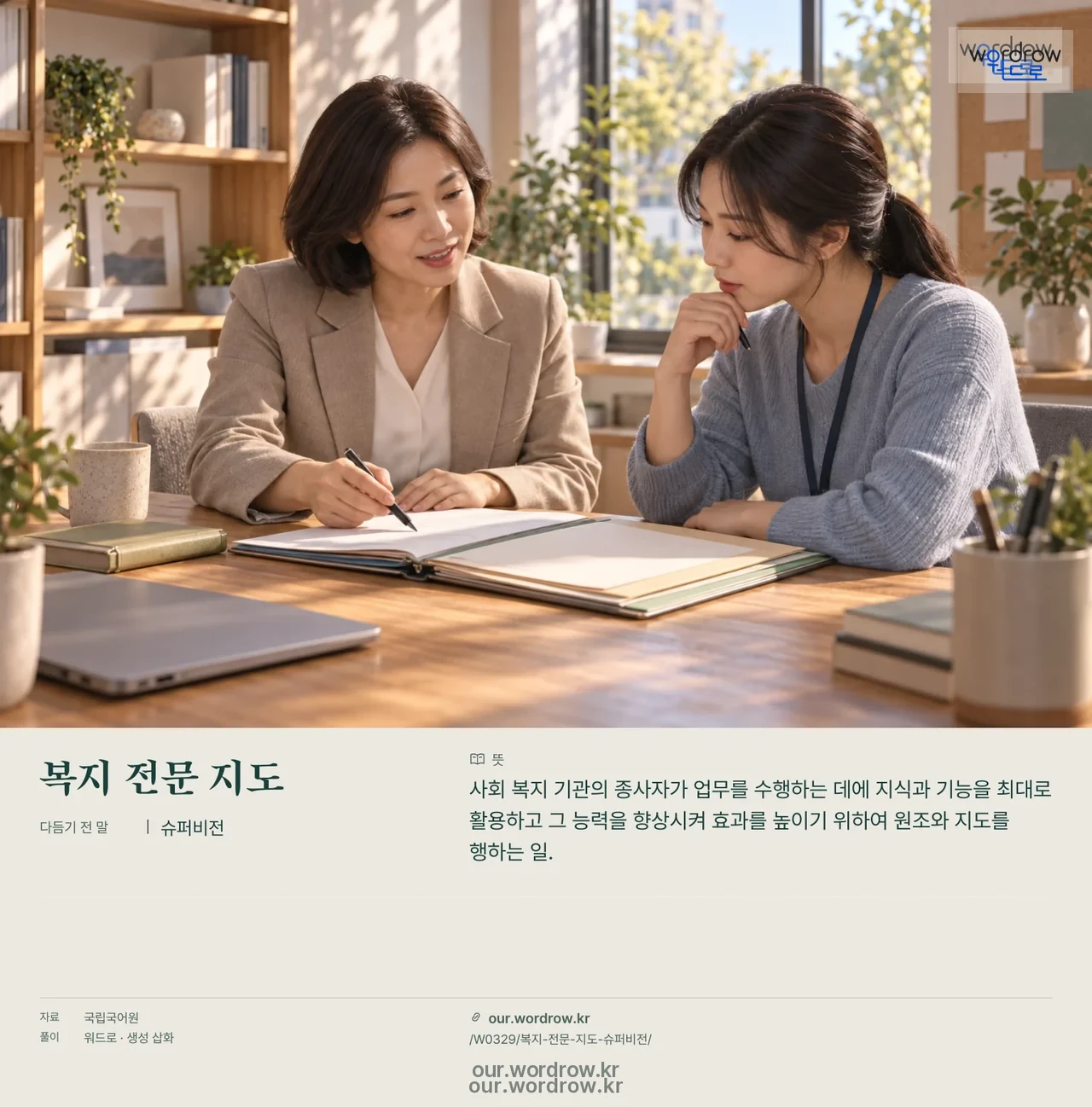 복지 전문 지도 · 슈퍼비전 영상 미리보기