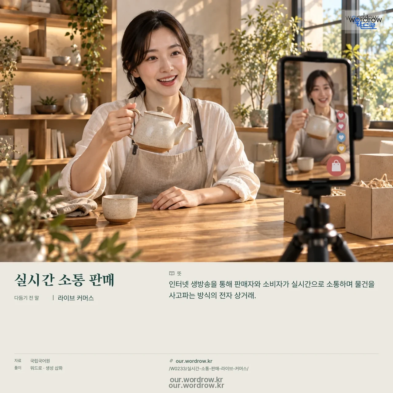 실시간 소통 판매 · 라이브 커머스 영상 미리보기